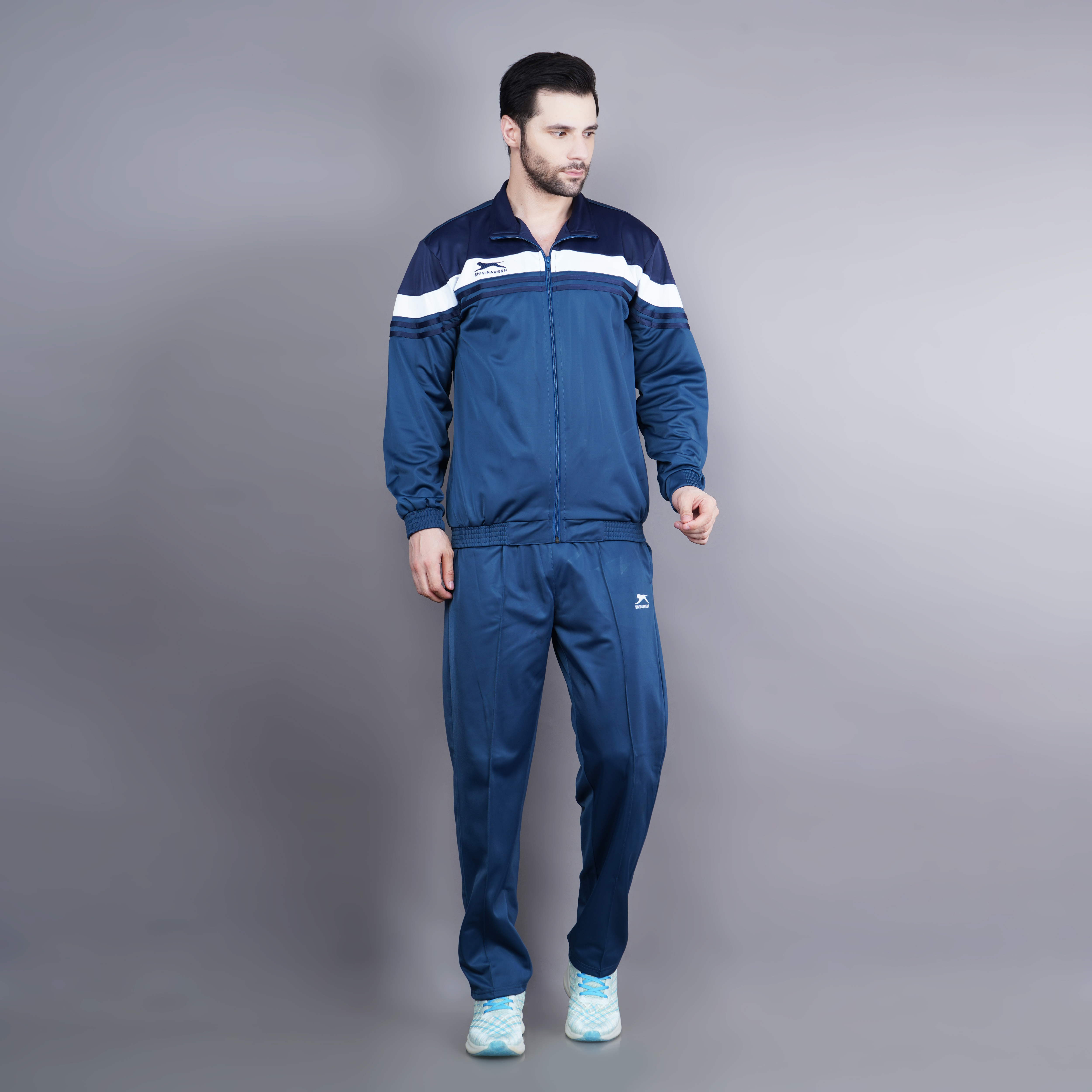 Men's Tracksuit  458A-TP-Air Force/Navy/White-M