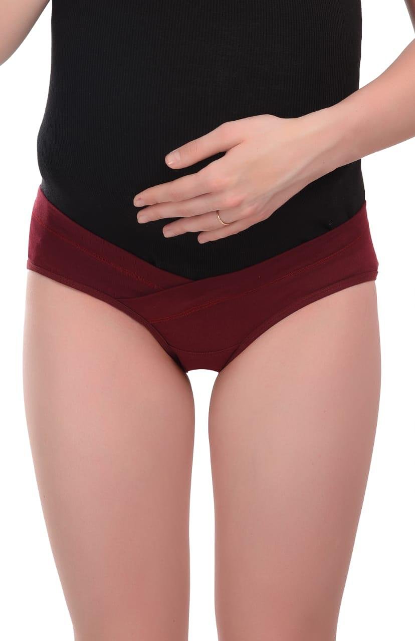 Teusy Woman Low Waist Maternity Panty set-Mint Green (Maroon)