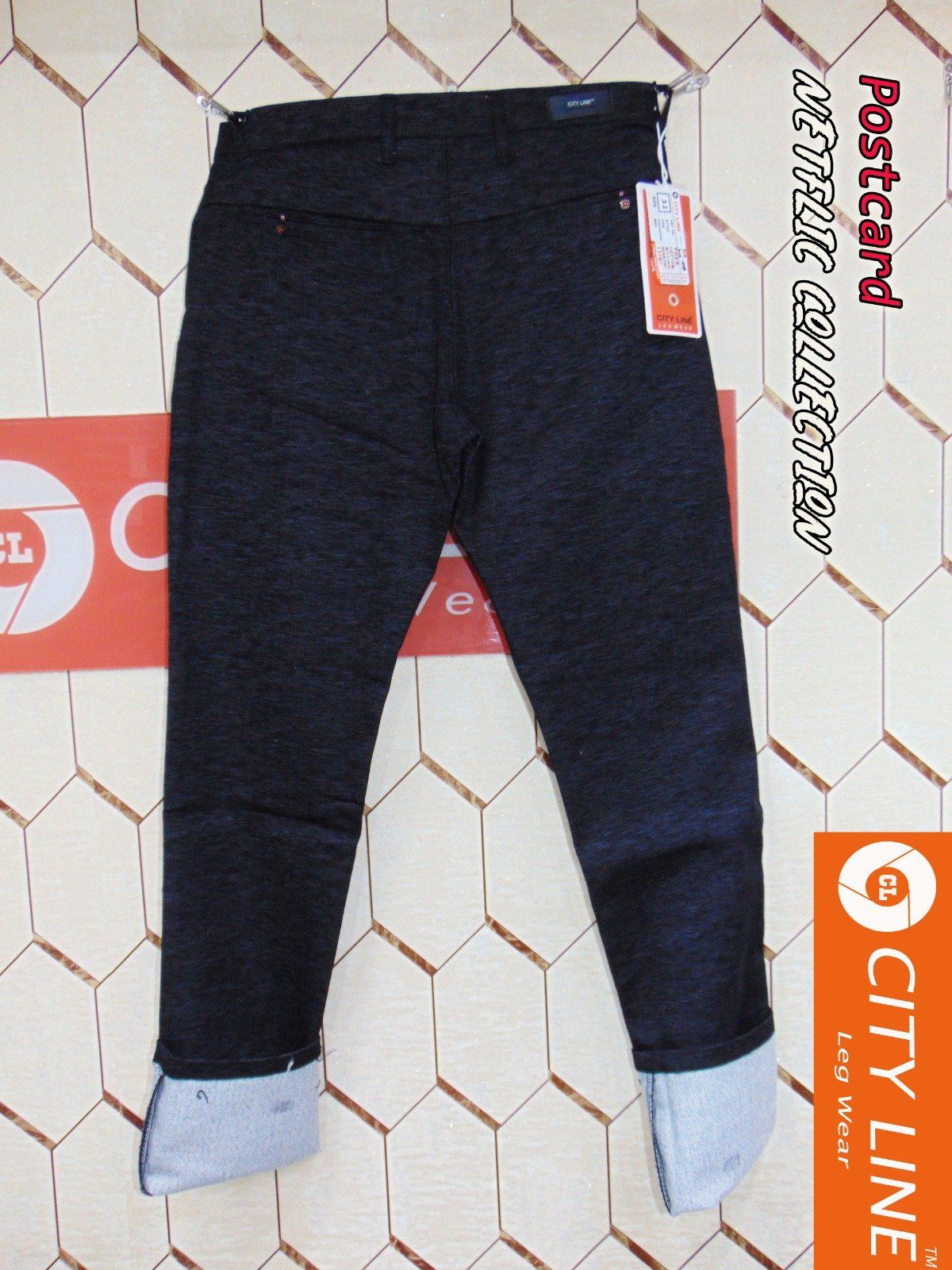 Men's cotton Knitted Premium Black Pant- 9069