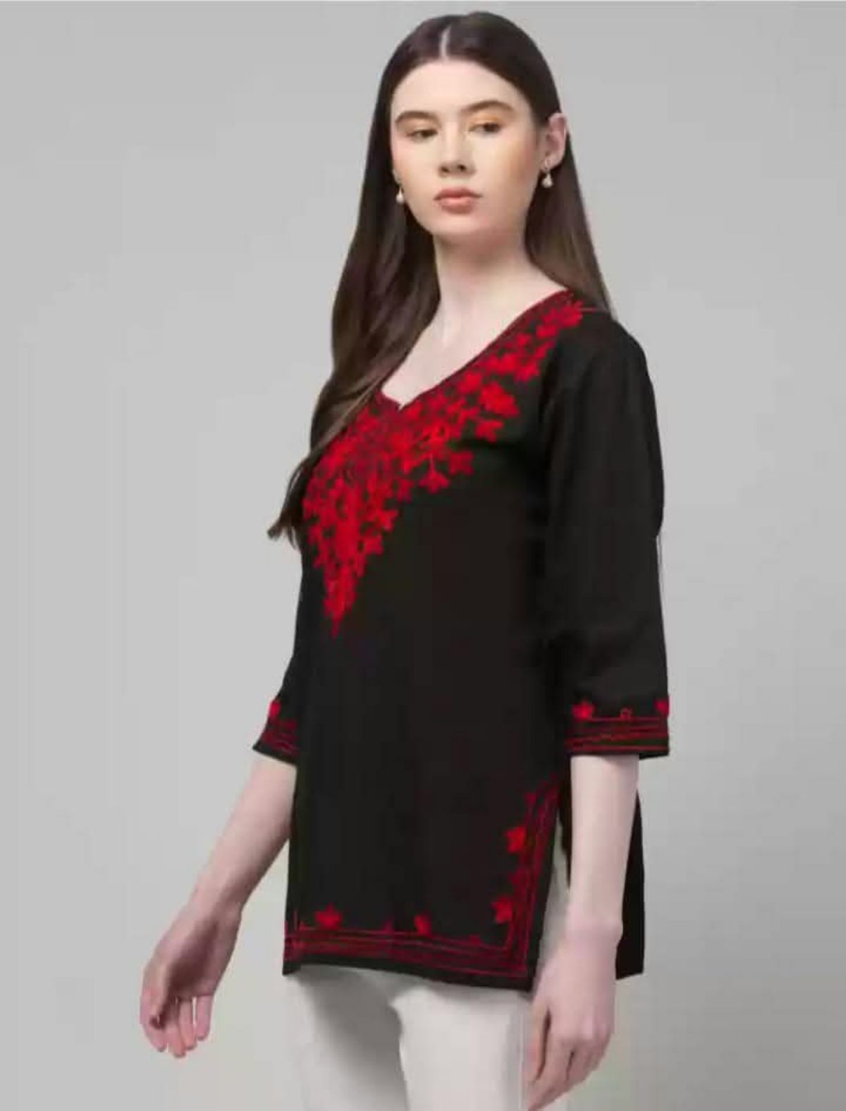 Women's Plain Short Cotton Kurta