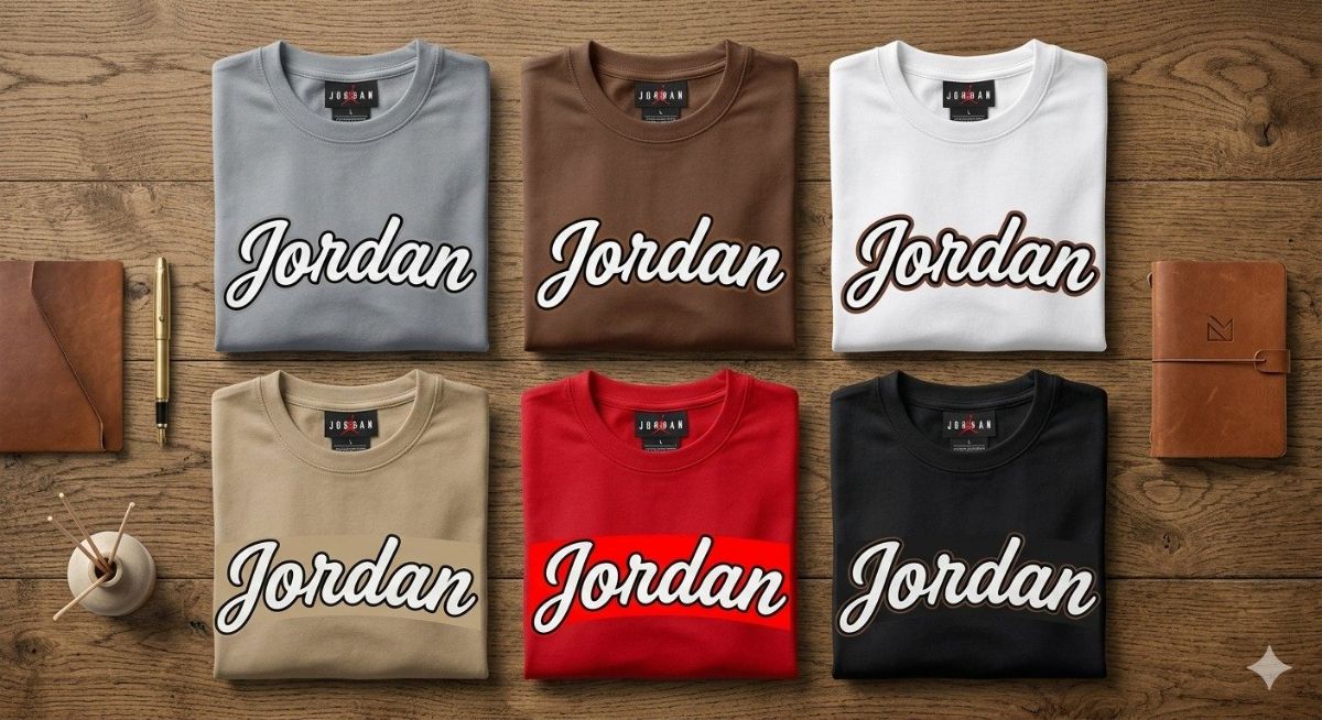 Men's Half Sleeve Cotton Lycra Down shoulder Jordan T-shirts