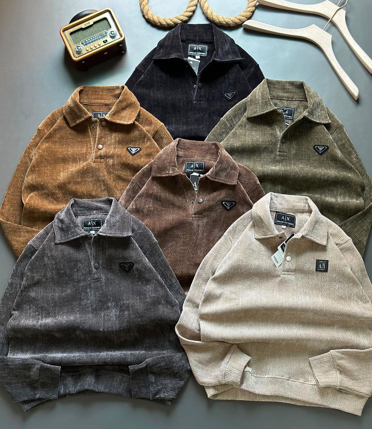 Men's Imported Chinese Velvet Quality Standard Collared Pullover