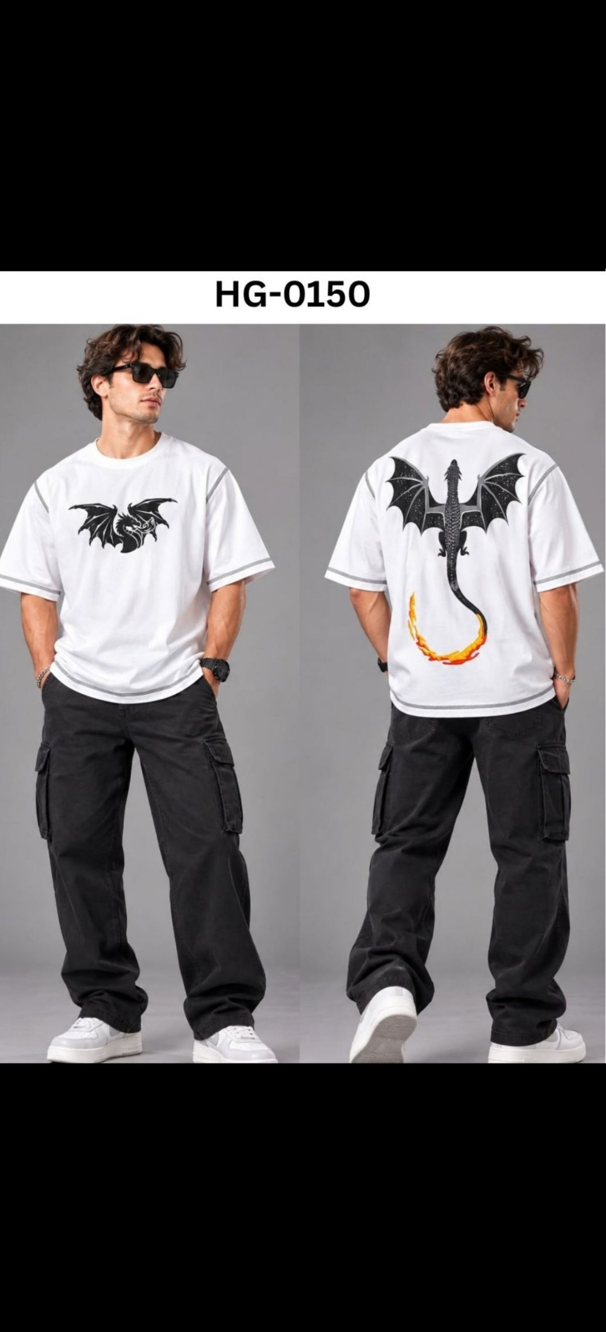 TOMHIDDLE MENS PRINTED DROP SHOULDER T-SHIRT- A4-HG-0150