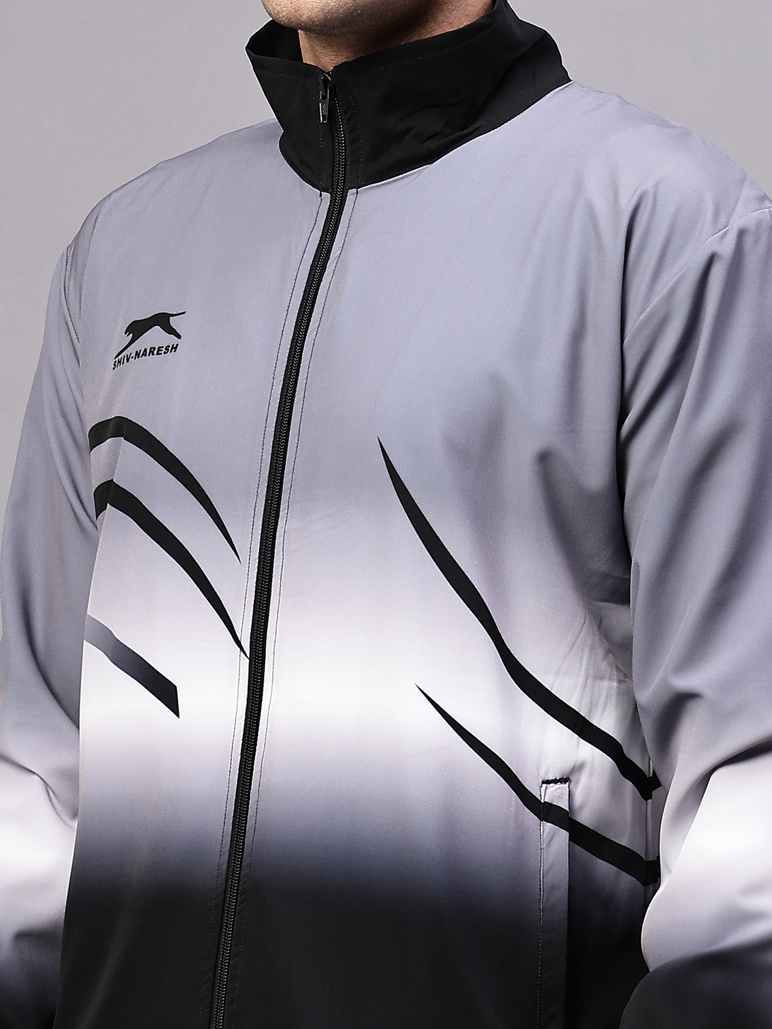 Men's Tracksuit  E-SNTSNXFS965_Black/D.Grey/White_3XL_NS Spandex