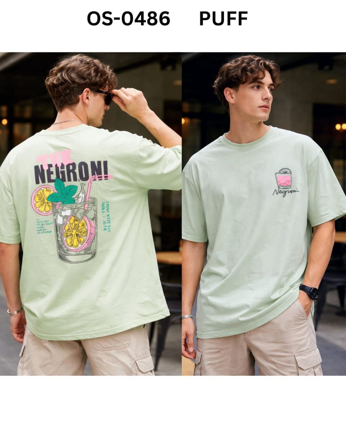TOMHIDDLE MENS PRINTED DROP SHOULDER T-SHIRT- A4-OS-0486