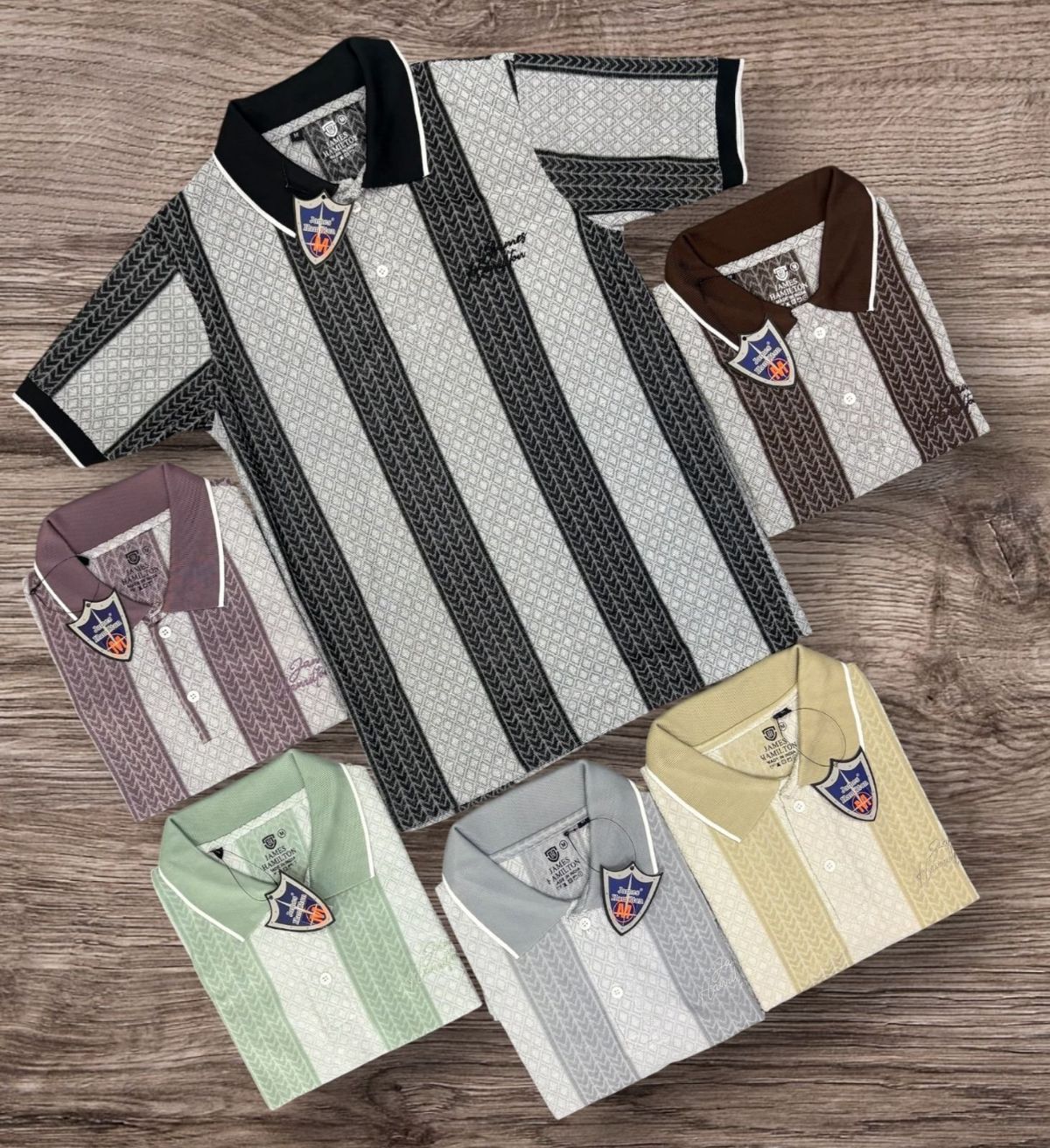 Men's Self knitted Striped Half Sleeves T-shirts (M-XL)