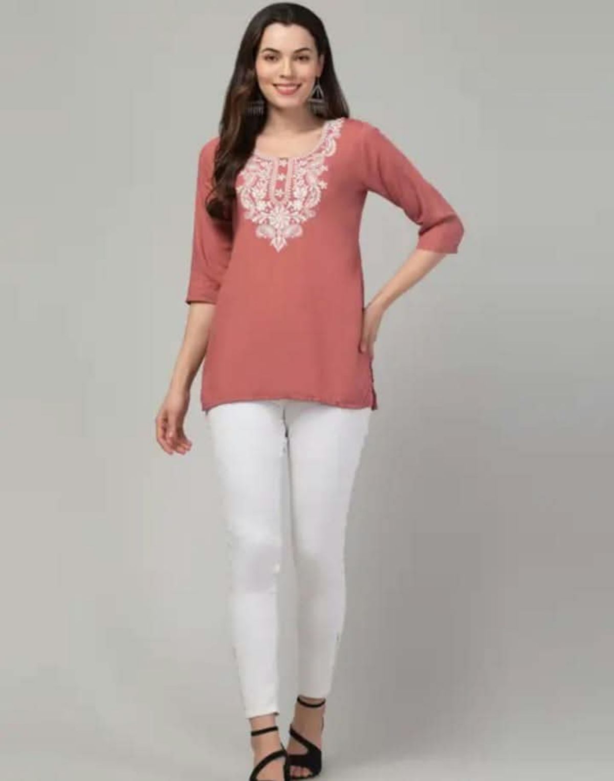 Women's Plain Short Cotton Kurta