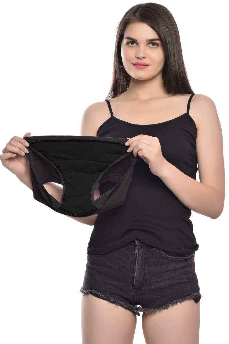 Teusy Women Leak Proof Period Panty Set (Black)