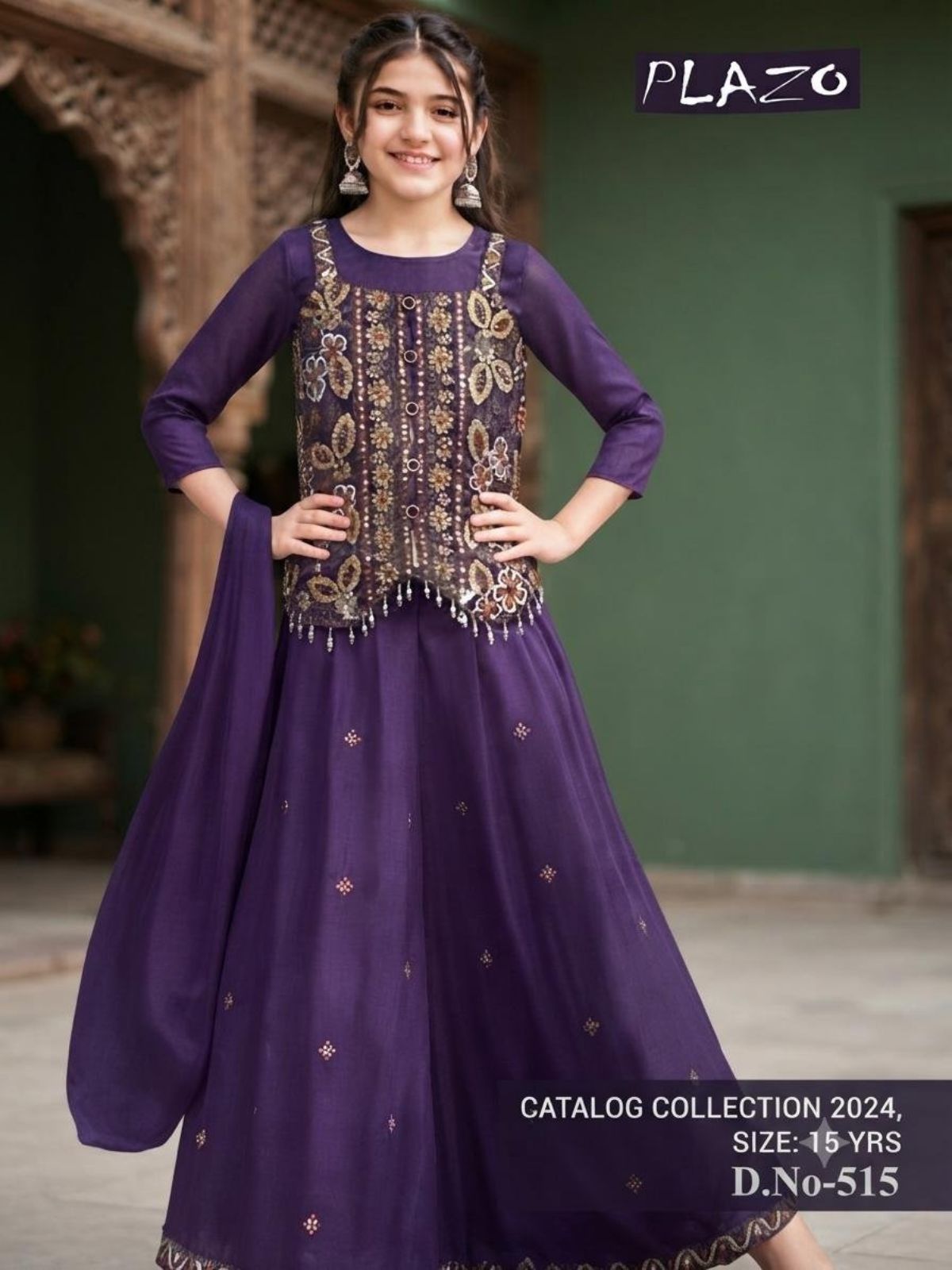 SG Fashion Girls Top Bottom Set -Purple